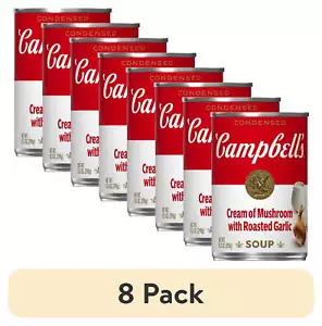 (8 pack) Campbell's Condensed Cream of Mushroom Soup with Roasted Garlic, 10.5oz - Picture 1 of 14