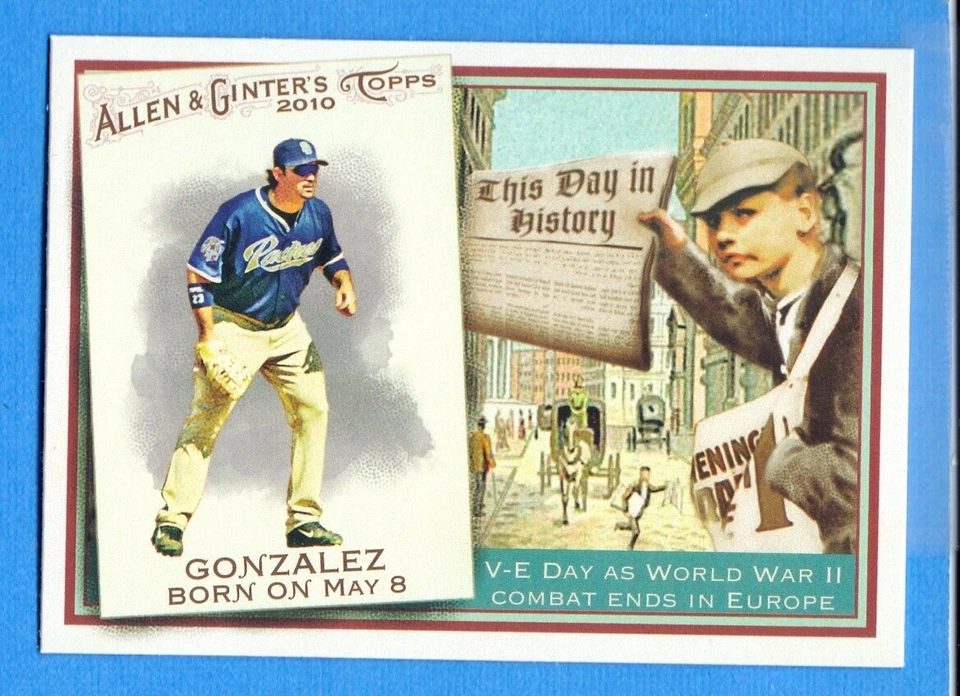 2010 Topps Allen & Ginter This Day in History #TDH32 Adrian Gonzalez Padres - Image 1 of 1