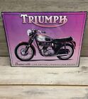 Triumph Bonneville Motorcycle Tin Metal Ad Sign Retro Style Mint Graphic