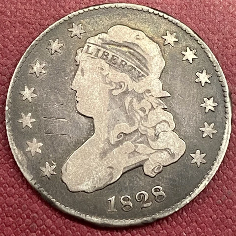 1828 Capped Bust Quarter 25c Better Grade F #53349 Cover
