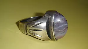 RARO ANELLO SCANDINAVO GRANDE CABOCHON ARGENTO 925 SVEDESE VINTAGE G. MALM - Foto 1 di 12