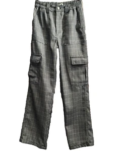 Pacsun Pants Mens S Black Grey Plaid Cargo Y2K Academia Hipster Retro Grandpa - Picture 1 of 15