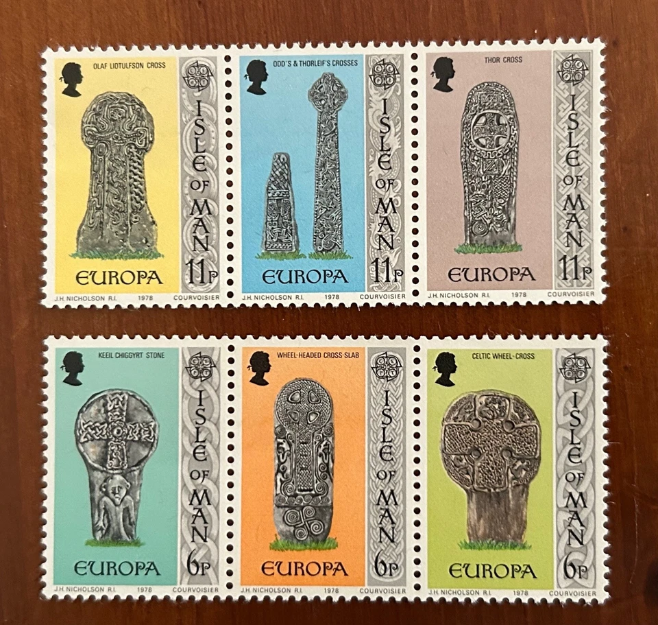 Isla de Man - 1978 MNH Europa CEPT lápidas piedras talladas religiosas Foto 1 de 1