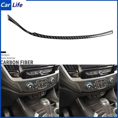 Tira de ajuste inferior de consola central de fibra de carbono real para Chevrolet Traverse 2018-23 Foto 1 de 4