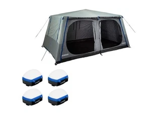 Kings 6-8 Person Tent polyester quick set up + 4x Rechargeable Lantern Lights - Picture 1 of 12