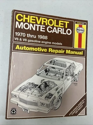 Chevrolet Monte Carlo 1970 - 1988 Haynes Automotive Repair Manual 24055 (626) Foto 1 de 4