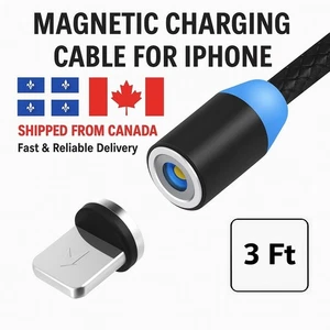 Braided Magnetic Charging Cable for iPhone phones or Ipad ... – Free shipping - Photo 1 sur 5