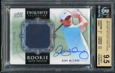 Parche de camisa exquisito 2014 Rory McIlroy *auto* #86 radiocontrol novato (#49/99) BGS 9,5/10 Foto 1 de 2