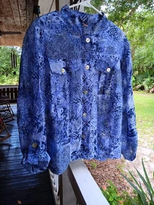 Ruby Rd. jacket Women's Purple Sheer Button Up Collared Roll Tab Sleeves 18w - Picture 1 of 9