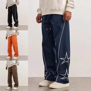 Men's Comfortable Drawstring Pants with Cool Star Prints Available Now - Picture 1 of 27