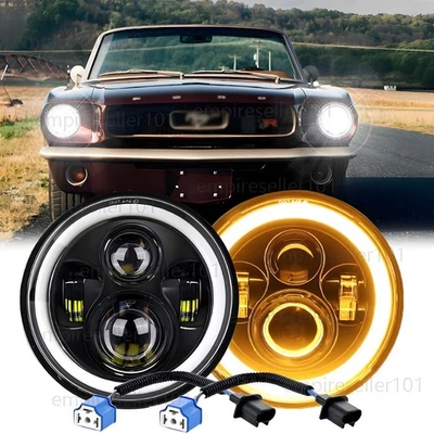 Faros LED redondos de 7" para Ford Mustang 1965 1966 1967 1968 1969 1970 1971-1978 Foto 1 de 4