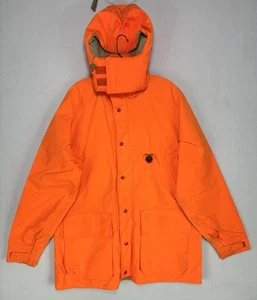 Vintage Woolrich Feldjacke Herren Medium Blaze Orange Kapuze Canvas Goretex USA - Bild 1 von 23