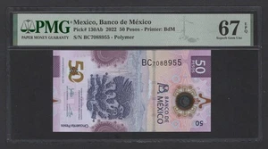Mexico 50 Pesos 2022 P130Ab Uncirculated Grade 67 - Picture 1 of 2