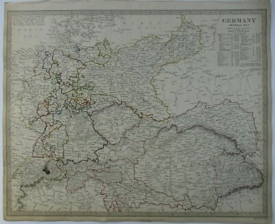 Mapa antigo da Alemanha por SDUK 1840 - Imagem 1 de 4