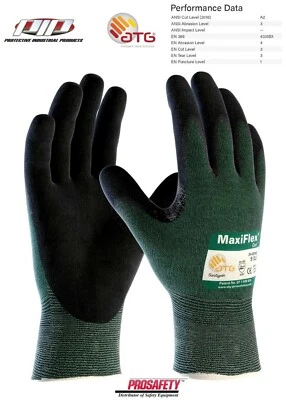 MaxiFlex 34-8743 Foam Nitrile Coated ANSI A2 Cut Proof Resistant Work Gloves - Image 1 of 4