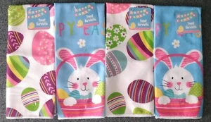 LOT of 4 Lightweight Kitchen Dish Accent Hand Easter Egg & Bunny Spring Towels - Picture 1 of 12