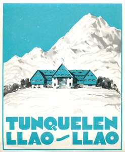 Hotel Tunquelen ~ LLAO LALO - ARGENTINIEN ~ Atemberaubendes & seltenes Gepäcketikett, um 1940 - Bild 1 von 1