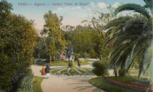Faro, Algarve, Jardim João de Deus, Portugal, Vintage-Postkarte - Bild 1 von 2