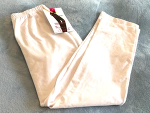 NWT~Women With Control~White Pullon Ankle Crop Stretch Slim Pants~PM~Leggings - Picture 1 of 7