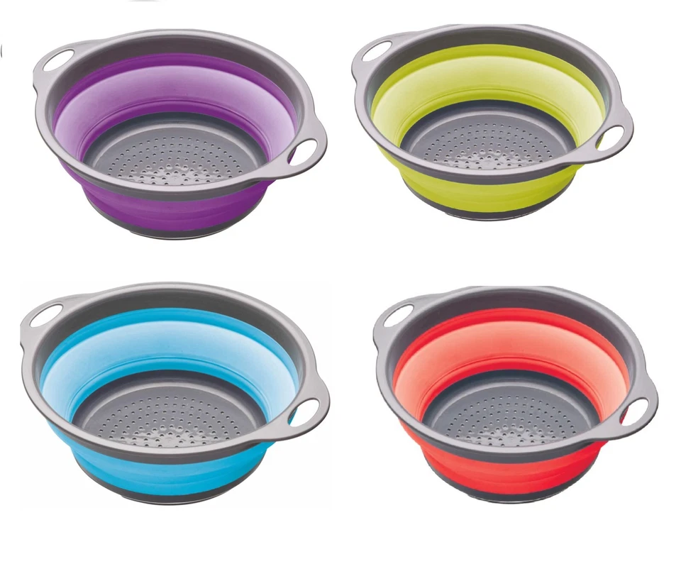 Kitchen Craft Colour Works Collapsible 2.8ltr Silicone Draining Food Colander - Image 1 of 1