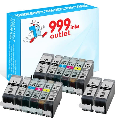 Compatible Printer Ink Cartridges Replace Canon PGI-520 & CLI-521 - 14 Pack - Image 1 of 1