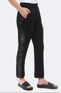Victoria Beckham Black Sequin Tuxedo Trousers Sz Us 0 / Uk 4 Black Trouser $630 - Picture 1 of 5
