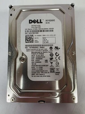 Dell 3.5" 160GB SATA Hard Drive, 7.2kRPM, WD1602ABKS - Image 1 of 3
