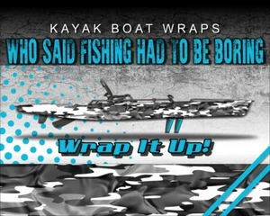 Traditional Snow Cloth 14ft KAYAK VINYL WRAP KIT GRAPHIC DECAL/STICKER - Picture 1 of 1
