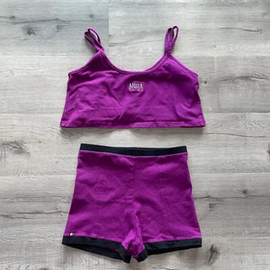 Moda Prima Cami Top & Shorts Purple Black Large 2 PC EUC Vintage Made In USA! - Picture 1 of 13
