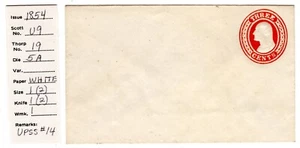 Nesbitt U9 Postal Entire UPSS #14 VF UPSS CV$170 - Picture 1 of 3