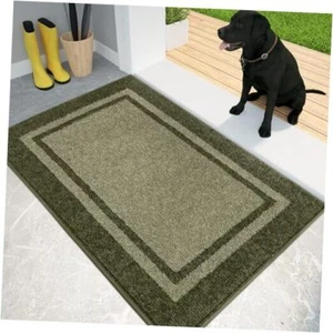 Dirt Trapper Door Mat Non-Slip/Skid 24" x 36" Budding Green & Sage Green - Picture 1 of 7
