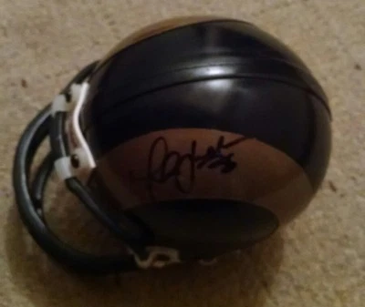 MARSHALL FAULK Riddell mini helmet ST. LOUIS RAMS autograph INDIANAPOLIS auto - Image 1 of 4