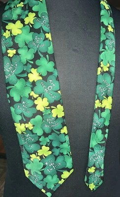 Corbata de polietileno verde trébol irlandés novedades sello para hombre talla única Foto 1 de 3