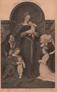 AX5942 Hans Holbein, Nude Art, Madonna Col. Child, Card Postal