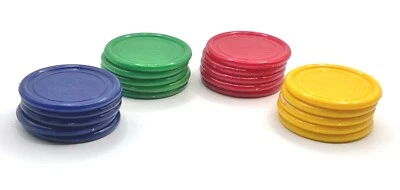 Sequence for Kids Game Replacement Chip Set of 20 - 5 Each Red Blue Yellow Green - Image 1 of 3