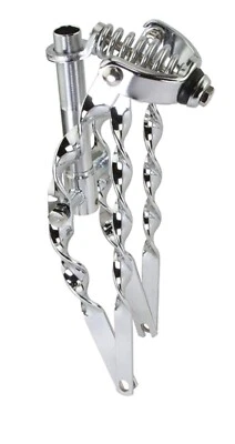12" CLASSIC FLAT TWISTED  SPRINGER FRONT END FOR 12" BICYCLES 1" CHROME  - Image 1 of 2