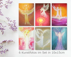 6 Kunstfotos im Set,Engelbilder, Schutzengel Bilder, Engel Wandbilder,Reiki Deko - Bild 1 von 2