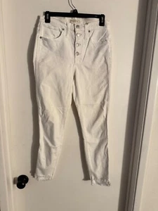 Women. "Madewell" white, button up straight high rise pants. Size 27 - Picture 1 of 2