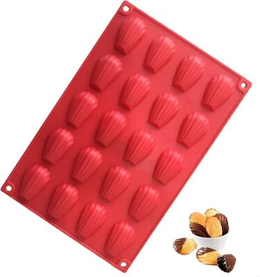 Mini Madeleine Backform - Seashell Silikon Backform für Muffins 20 Löcher mit... - Bild 1 von 4