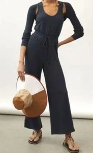 Anthropologie women's L Daily Practice Soft Reflection Jumpsuit wide leg Grey - Picture 1 of 12