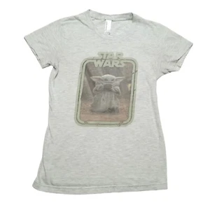 American Apparel Grogu Shirt Womens Small Gray Coffee Short Sleeve Baby Yoda - Picture 1 of 14