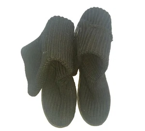 UGG Boots black Knit Australia Cardy Button Women’s Tall Size 8 - Picture 1 of 9