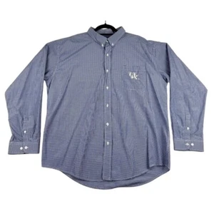 Kentucky Wildcats Basketball Campus Specialties Shirt Men 2XL Blue White Gingham - Picture 1 of 9