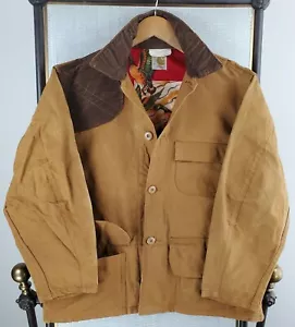 VTG CARHARTT Size 42 Large Rare Duck Lined Hunting Jacket Game Pouch Canvas Mens - Picture 1 of 12