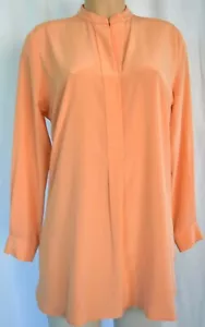 JOSEPH ORANGE 100% SILK LONG SLEEVES SHIRT PRIEST COLLAR SIZE 40 - Picture 1 of 11