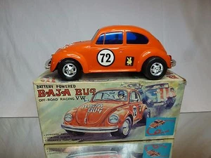 ALPS JAPAN VW VOLKSWAGEN BEETLE - BAJA BUS No 72 - ORANGE L27.5cm - GOOD IN BOX - Picture 1 of 12