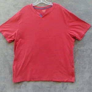 Camiseta Pullover Roundtree Yorke Para Hombres Talla XL Roja Henley Manga Corta Algodón - Imagen 1 de 9