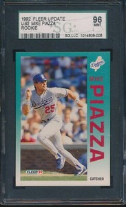 1992 FLEER UPDATE BASEBALL #U-92 MIKE PIAZZA RC SGC 96 MINT 9 HOF ROOKIE