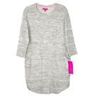 NEW Betsey Johnson Sweatshirt Dress Womens Size Large Gray 3/4 Sleeves