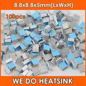100 sztuk radiator aluminiowy WE DO 8,8x8,8x5mm z taśmą termiczną 3M 8810 - Zdjęcie 1 z 8
